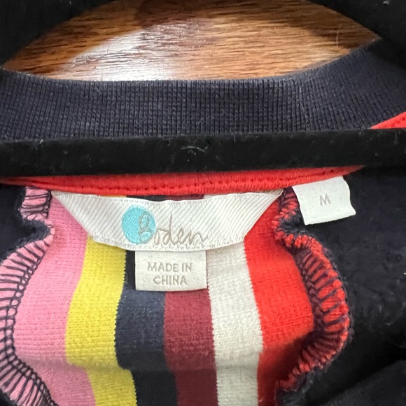 Boden navy sweatshirt with rainbow trim - Picture 6 of 6